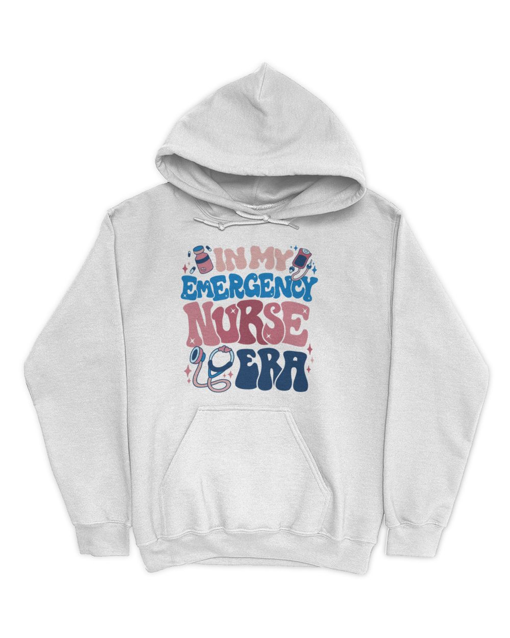 Etatee In my emergency nurse era ET6001 Unisex Hoodie white s