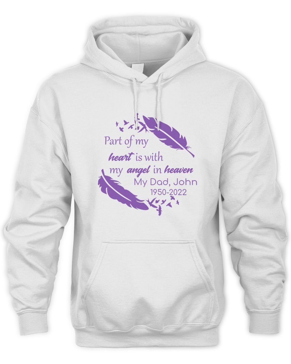 Part of my heart is with my angel in heaven Unisex Hoodie white s
