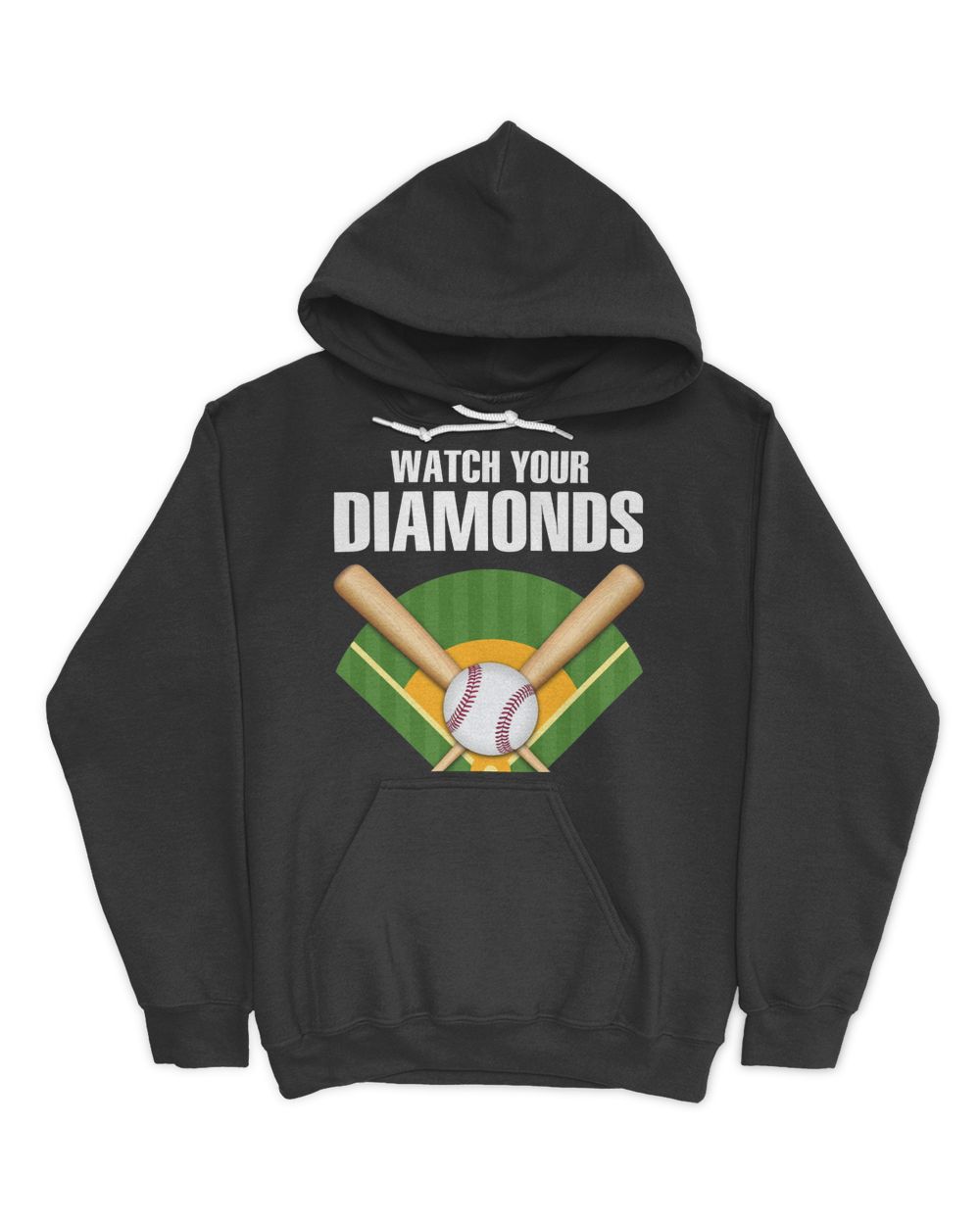 Baseball Watch Your Diamonds Unisex Hoodie black s