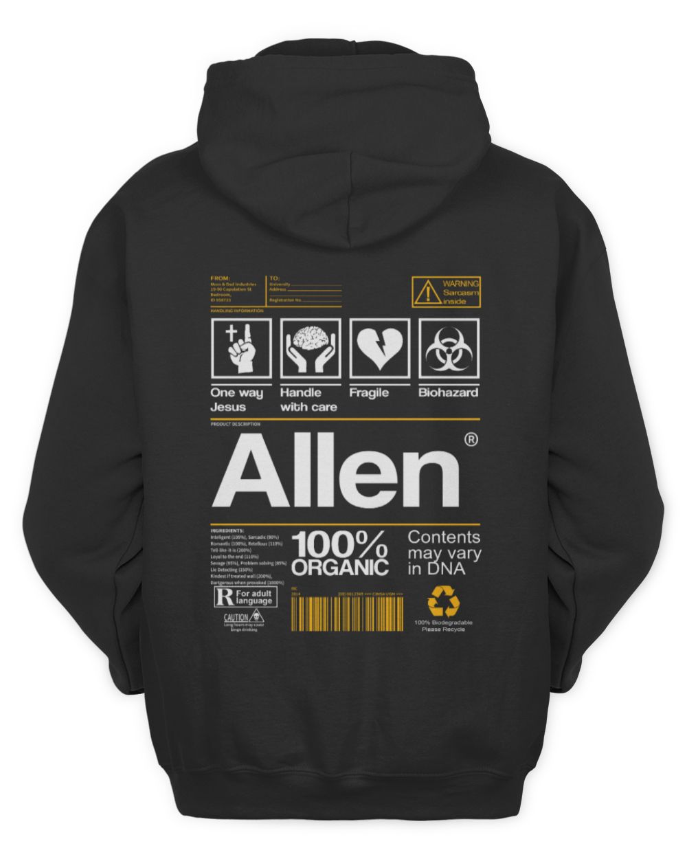 Fbus01766 Allen H52 Unisex Hoodie black s