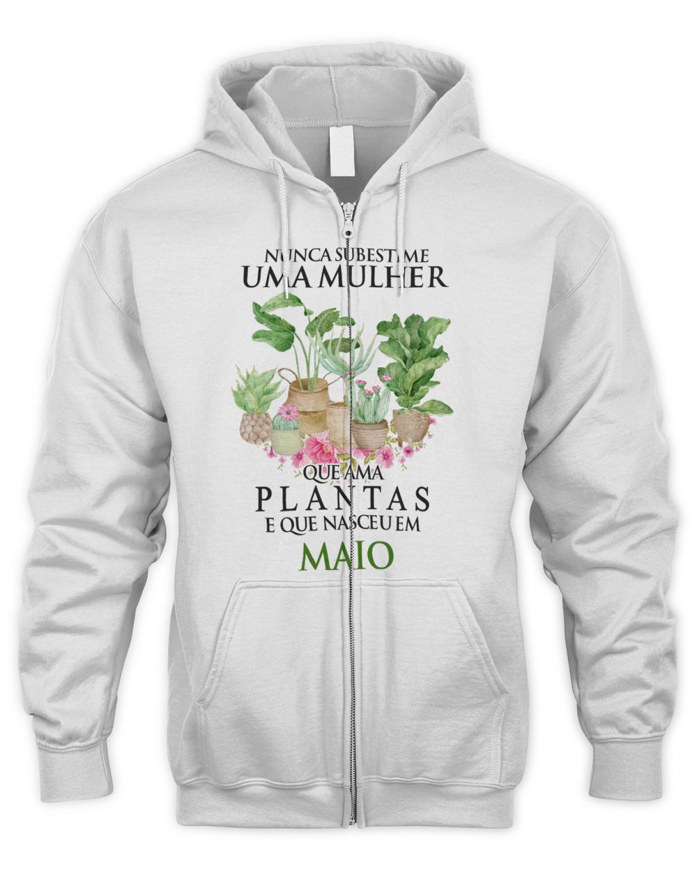 plantas 05 Men's Zip Hoodie white s