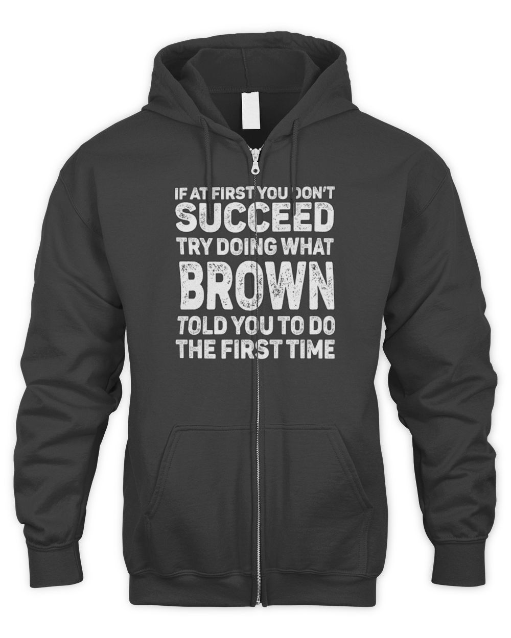 BROWN-H01-117-01 Men's Zip Hoodie black s
