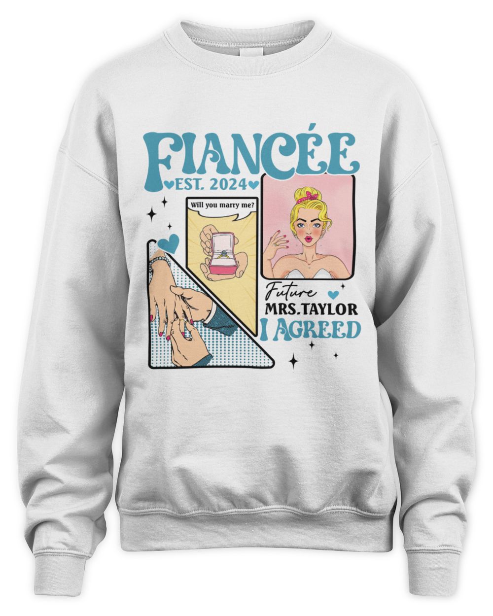 Fiancee shirt Unisex Sweatshirt white s