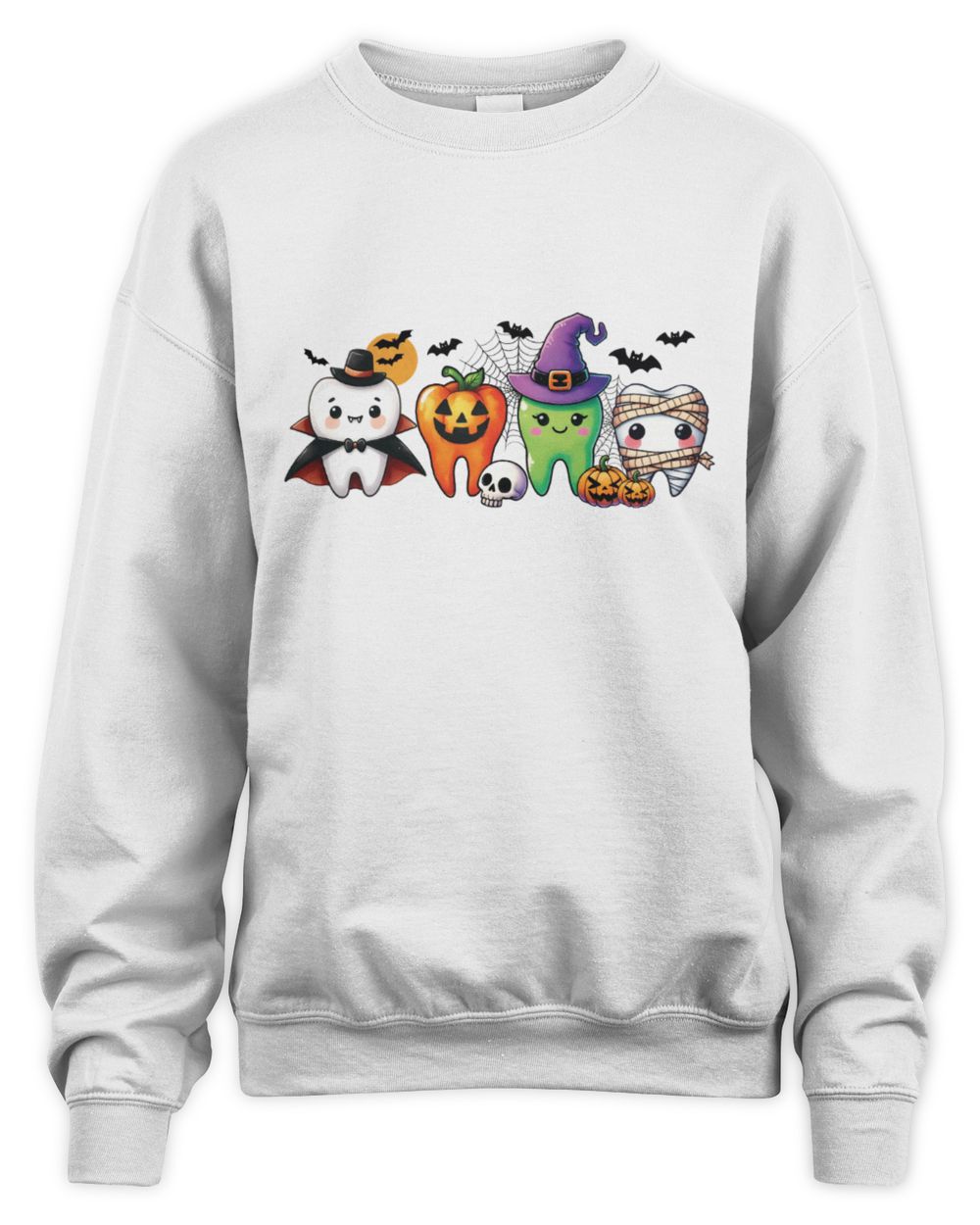 Funny Halloween Dentist Sweatshirt, Halloween Dentist Sweatshirt, Dental Assistance Shirt Gift, Spooky Dentist, Cute Halloween Tooth Shirt Unisex Sweatshirt white s