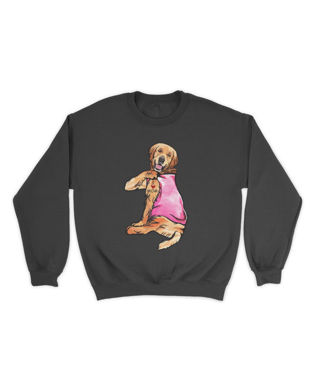 Golden Retriever Dog Tattoo I Love Mom Unisex Sweatshirt black s