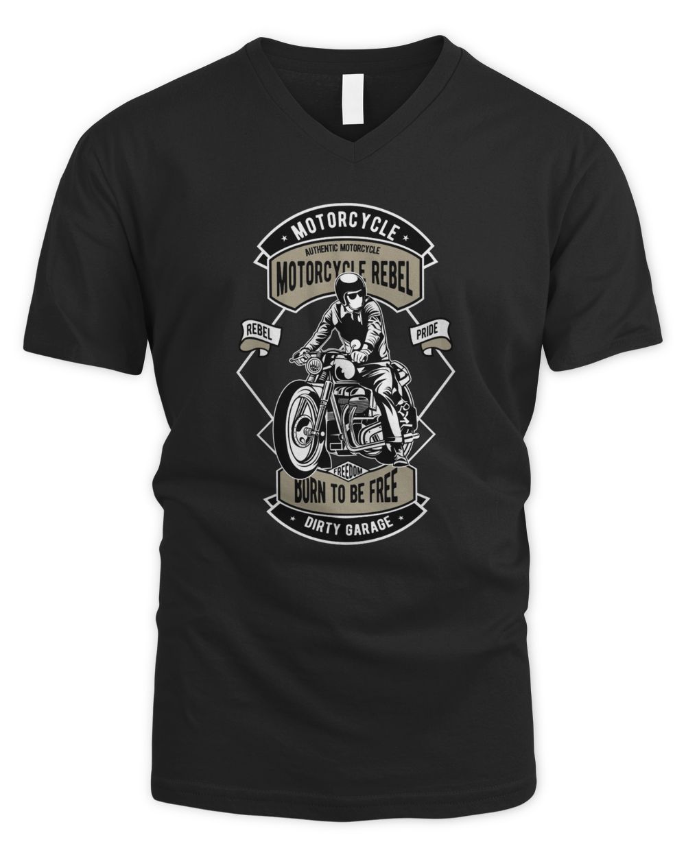 Motorcycles Rebel Bor To Be Free Men's V-Neck T-Shirt black s