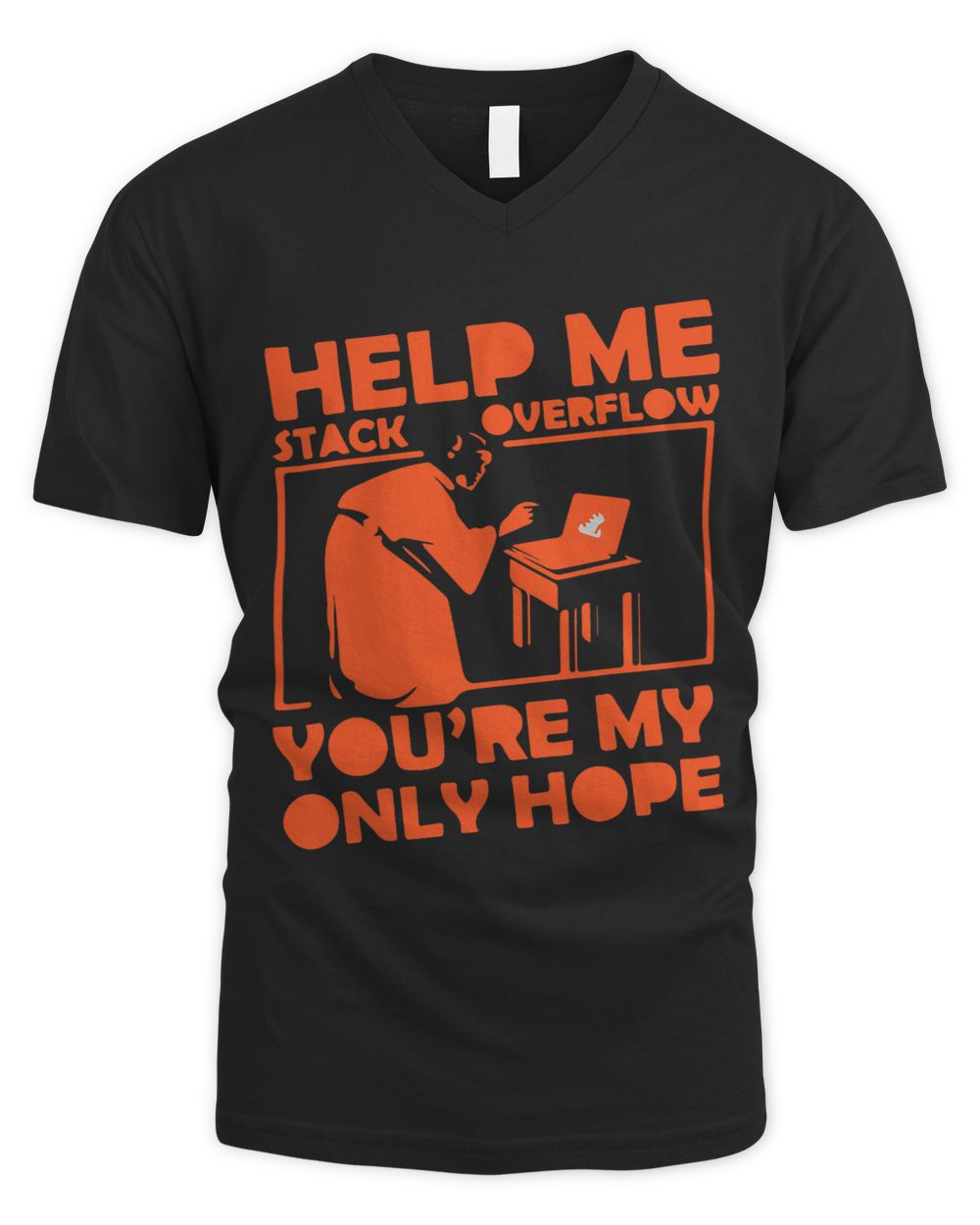 Programmer help me stack overflow Men's V-Neck T-Shirt black s