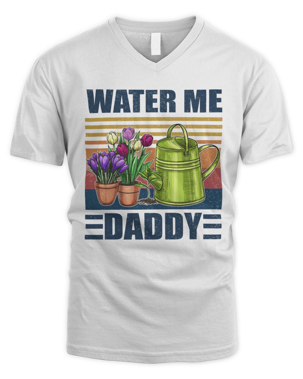 Water me daddy Men's V-Neck T-Shirt white s