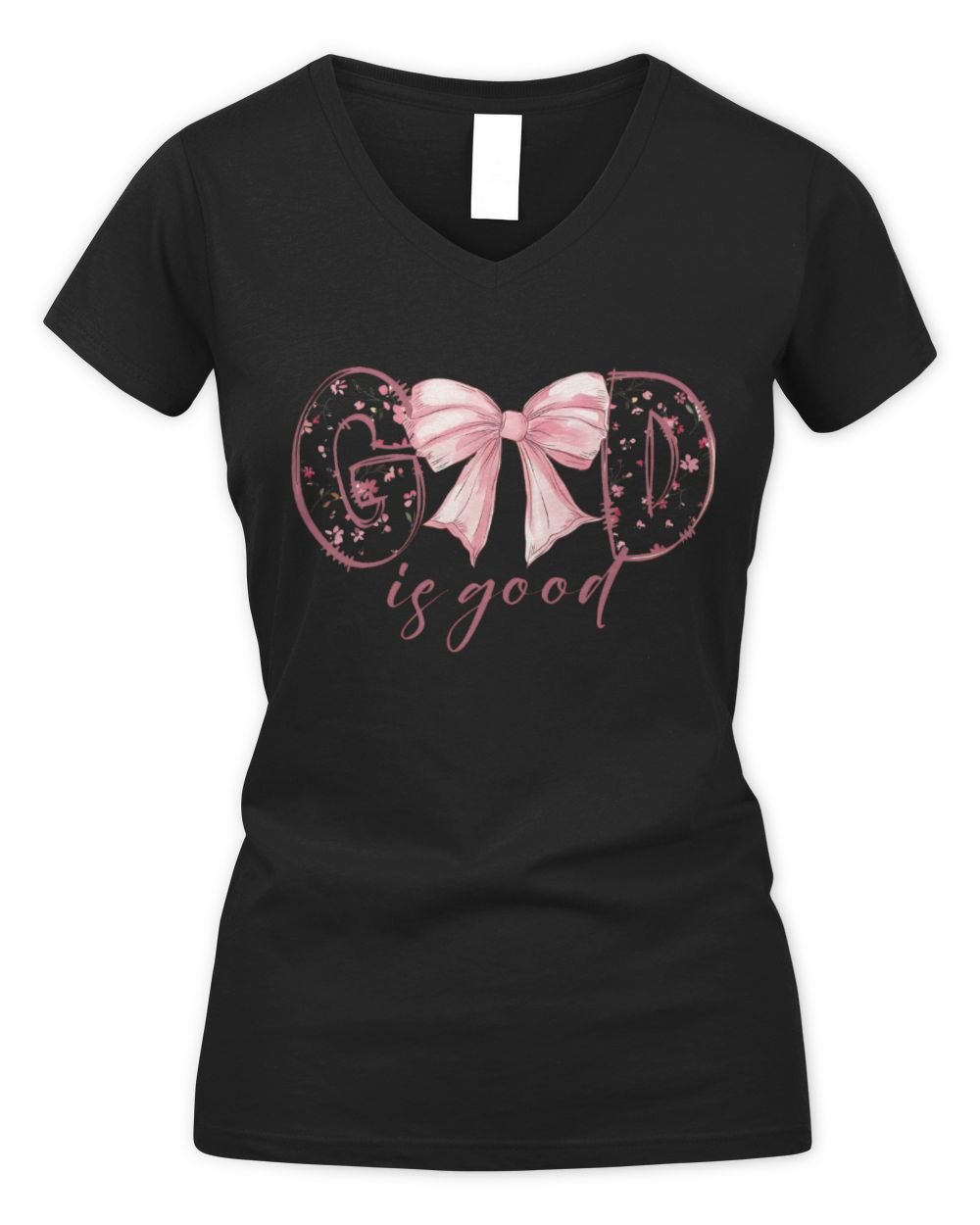 Is Good Xmas Women's V-Neck T-Shirt black s