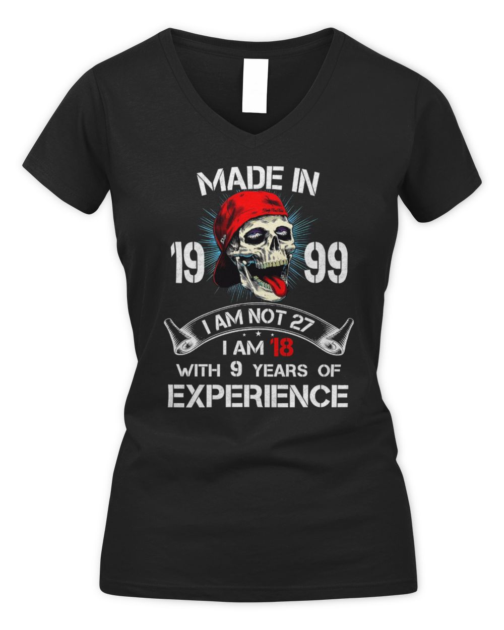 1999 - Years of experience 2026 Women's V-Neck T-Shirt black s