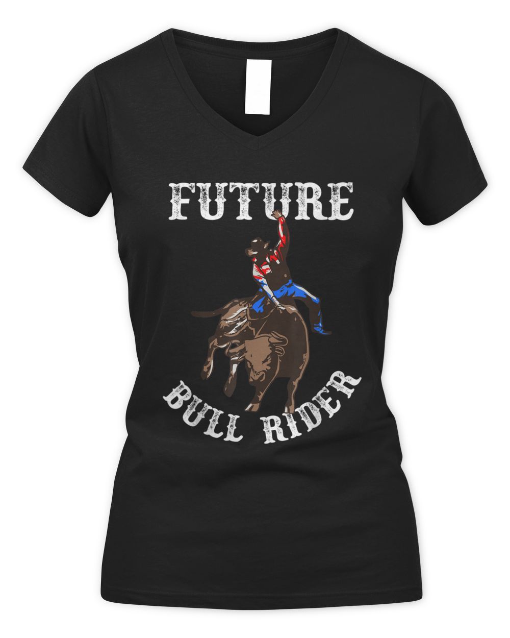 Ruture Bull Rider Women's V-Neck T-Shirt black s