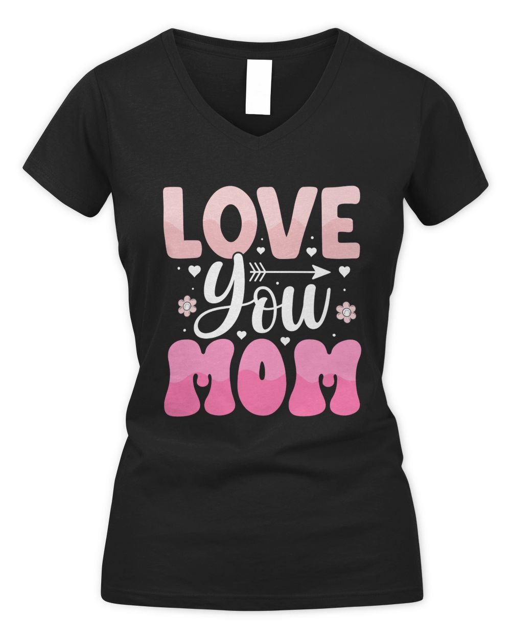Love You Mom Women's V-Neck T-Shirt black s