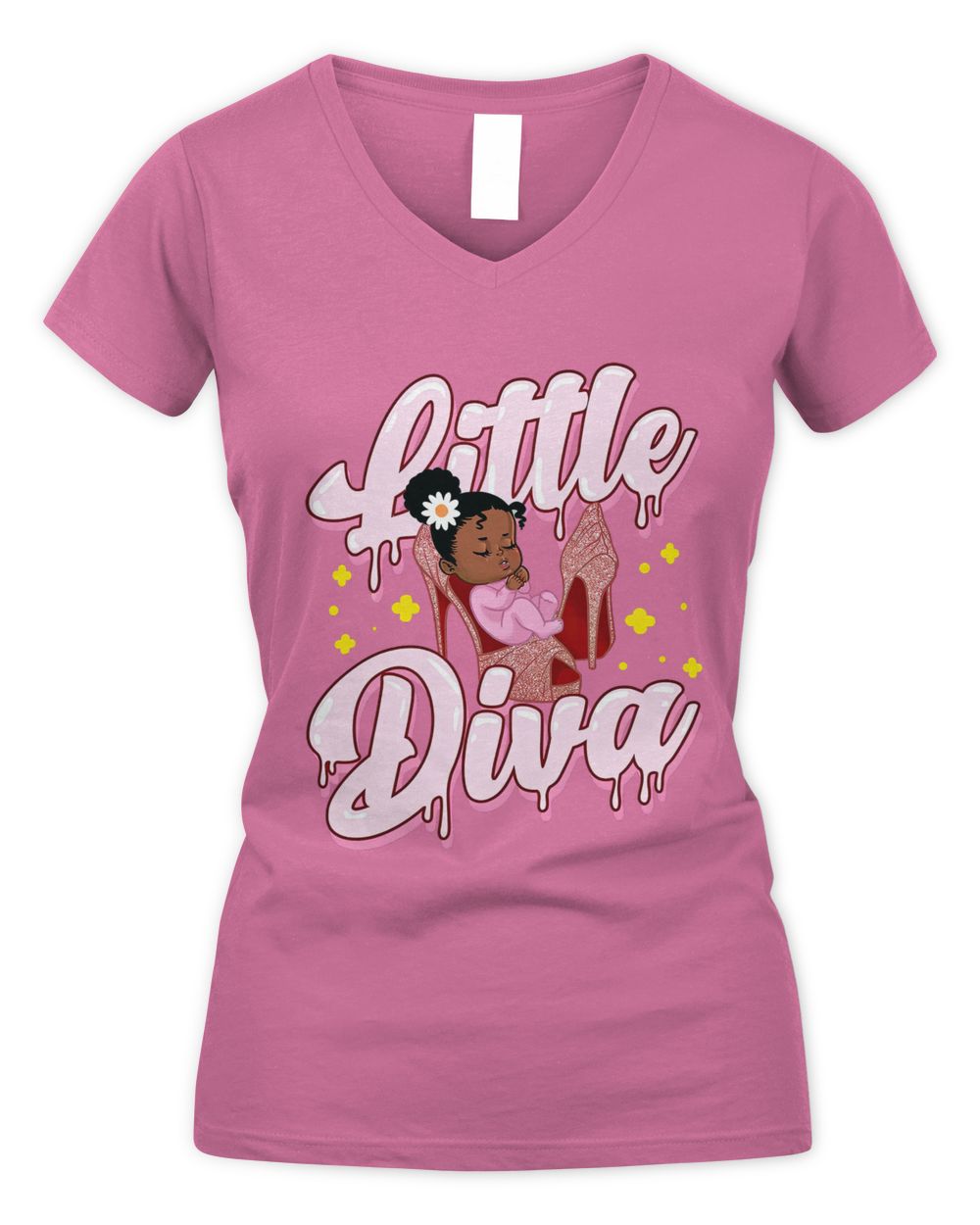 Litte Diva Women's V-Neck T-Shirt azalea s