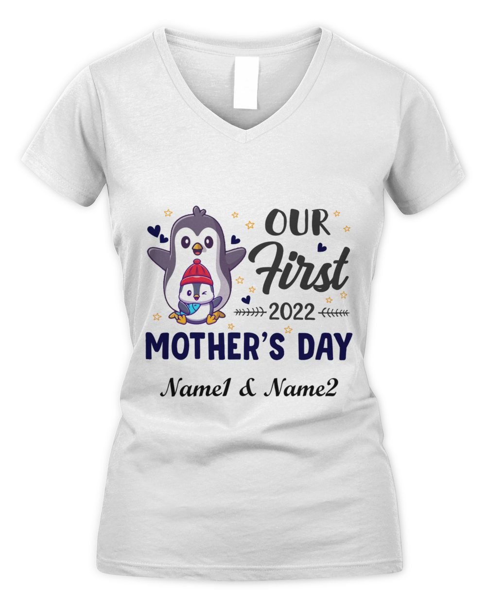 Our first Mother's Day Women's V-Neck T-Shirt white s