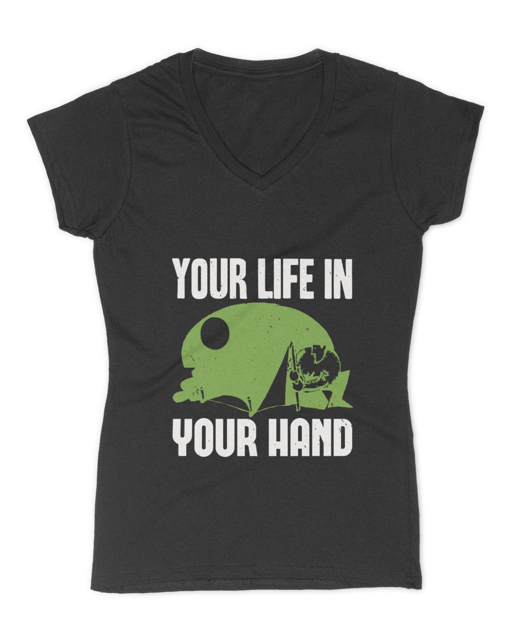 Your life in your hand Women's V-Neck T-Shirt black s