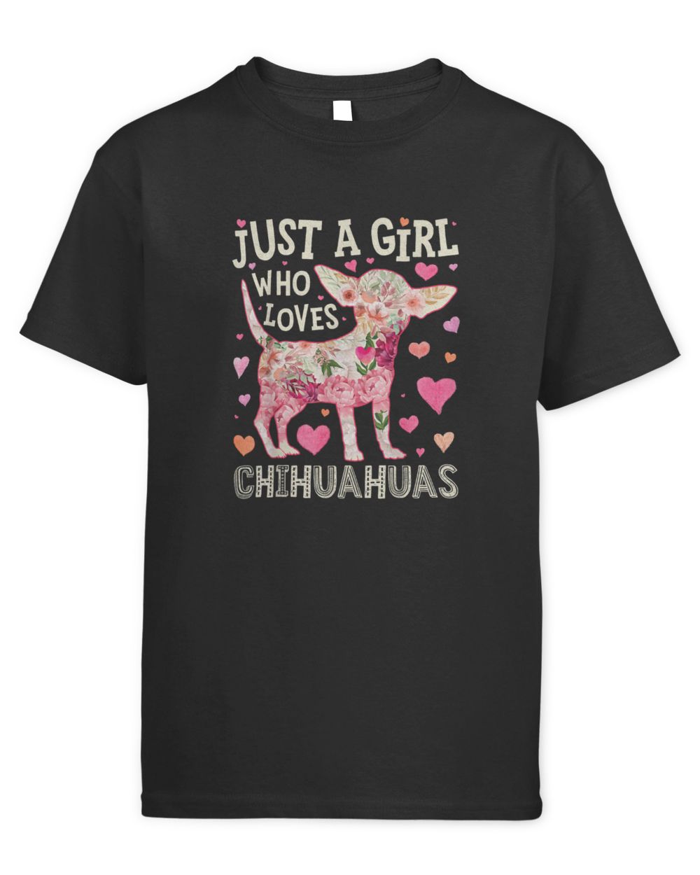 Chihuahua Just A Girl Who Loves Chihuahuas Kids Standard T-Shirt black xs