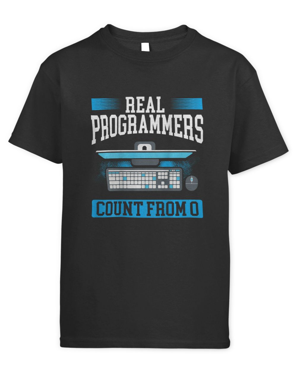 Backprint Real Programmers Count From 0 Coding Kids Standard T-Shirt black xs