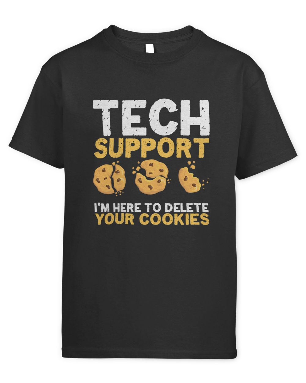 Funny Tech Support Delete Cookies Programmer Nerd Techie Kids Standard T-Shirt black xs