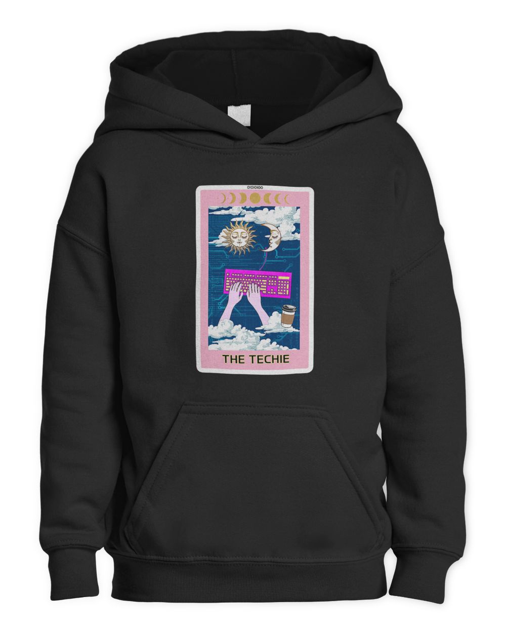 the techie tarot card clothing programmer coder gift ideas Kids Pullover Hoodie black xs