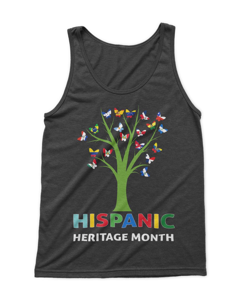 National Hispanic Heritage Month Butterfly Tree Roots Latino T-Shirt Men's Tank Top black s