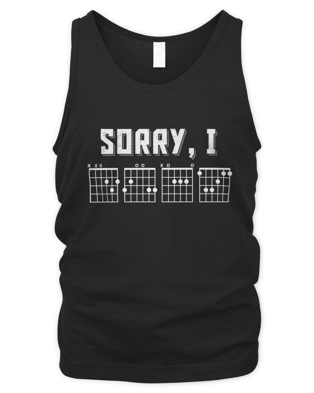 Sorry IDGAF Message Guitar Chords Guitarist Men's Tank Top black s