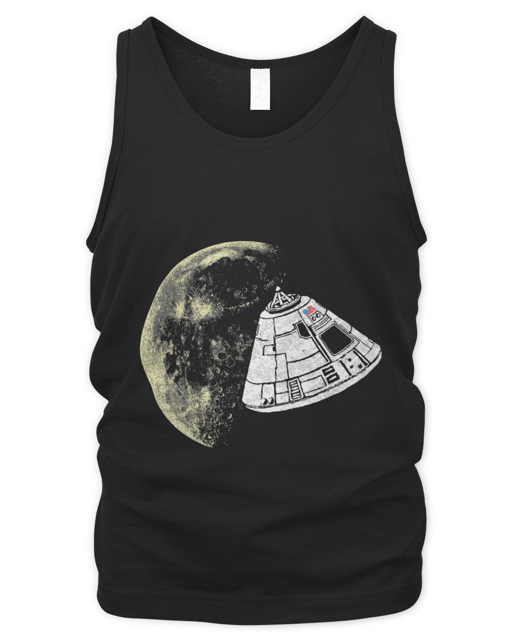 Retro Apollo 11 Command Module Moon Landing Vintage Graphic Men's Tank Top black s