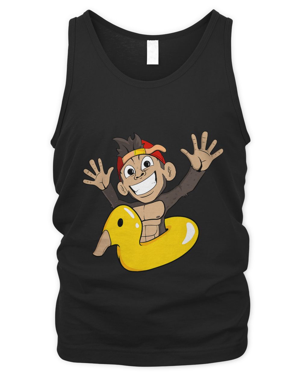 Monkey Floating hoop Duck Men's Tank Top black s