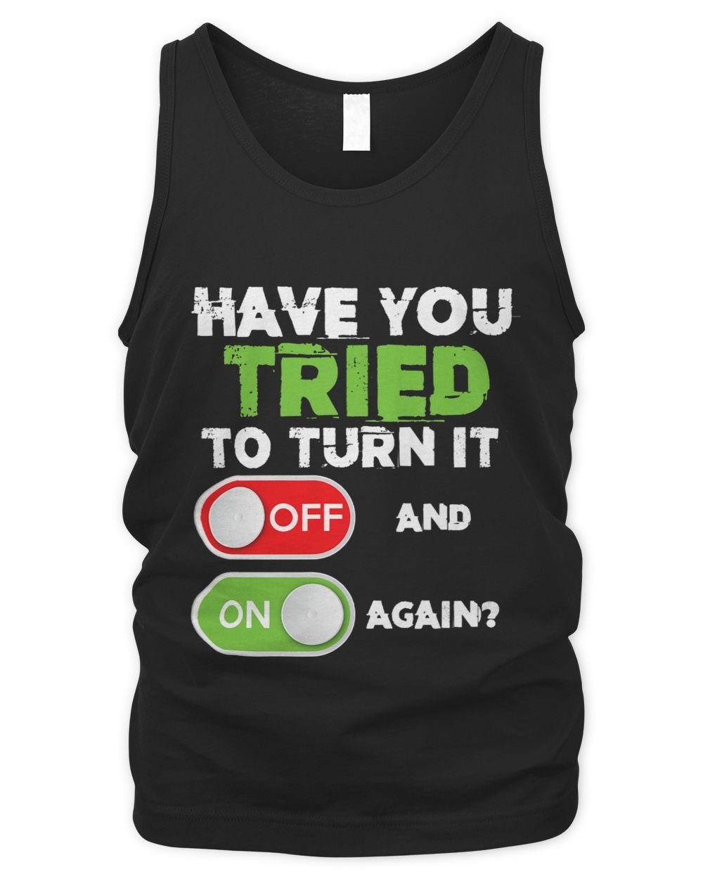 Funny Tech Support Customer Service Programmer Nerd Techie Men's Tank Top black s