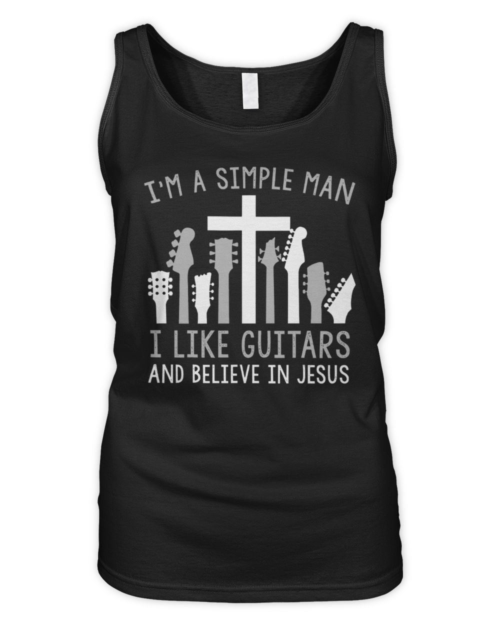 I'm A Simple Man - Guitar and Jesus Women's Tank Top black s