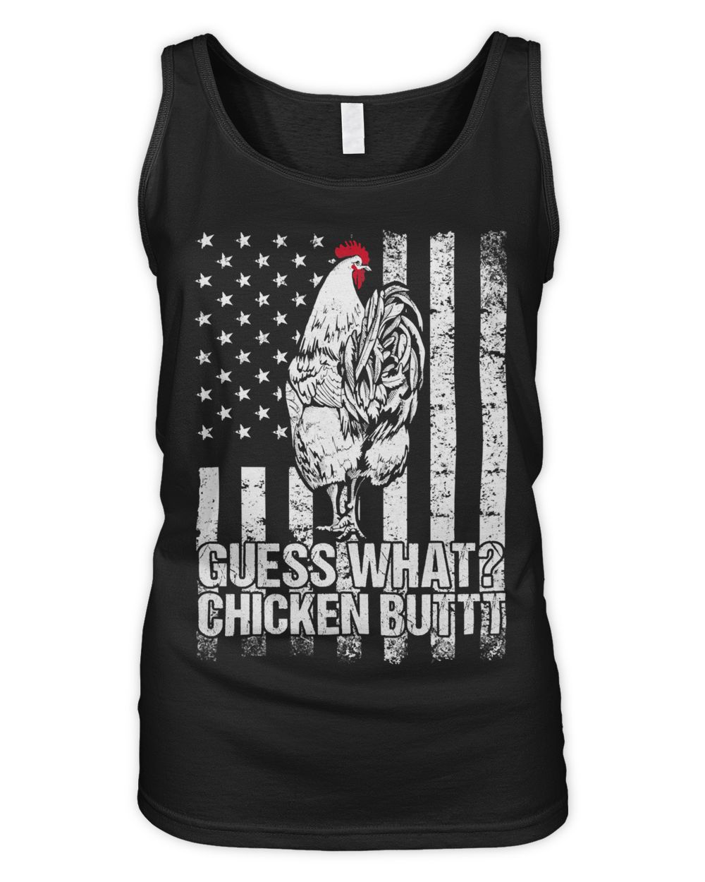 Guess What Chicken Butt Funny Chicken Joke Retro Vintage 2 Women's Tank Top black s