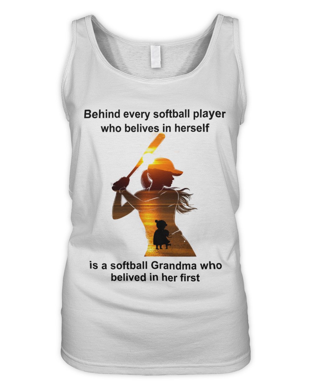 Softball Grandma- Softball T-shirts- Best Gift for Grandma Women's Tank Top white s