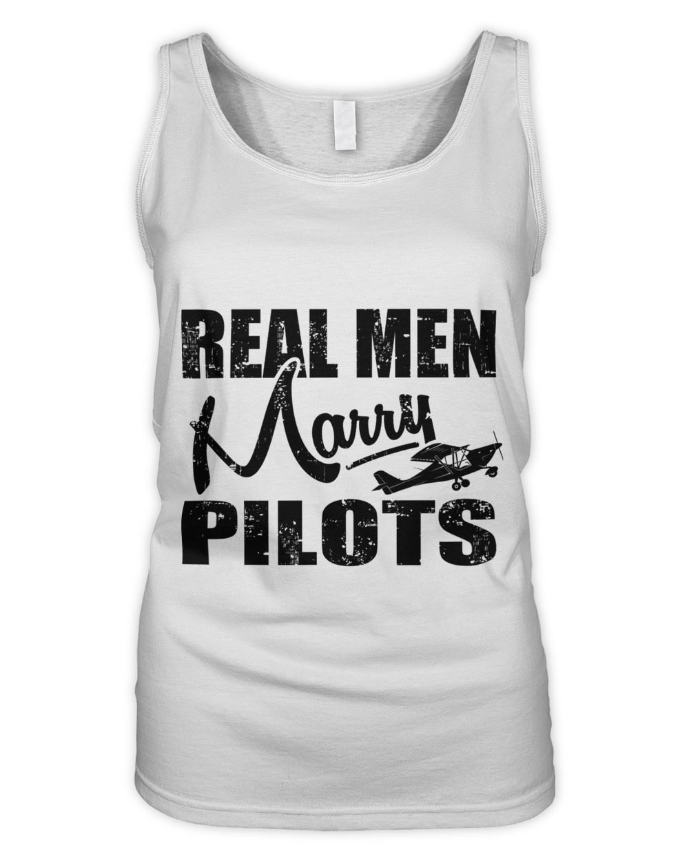Real men marry pilots Women's Tank Top white 
