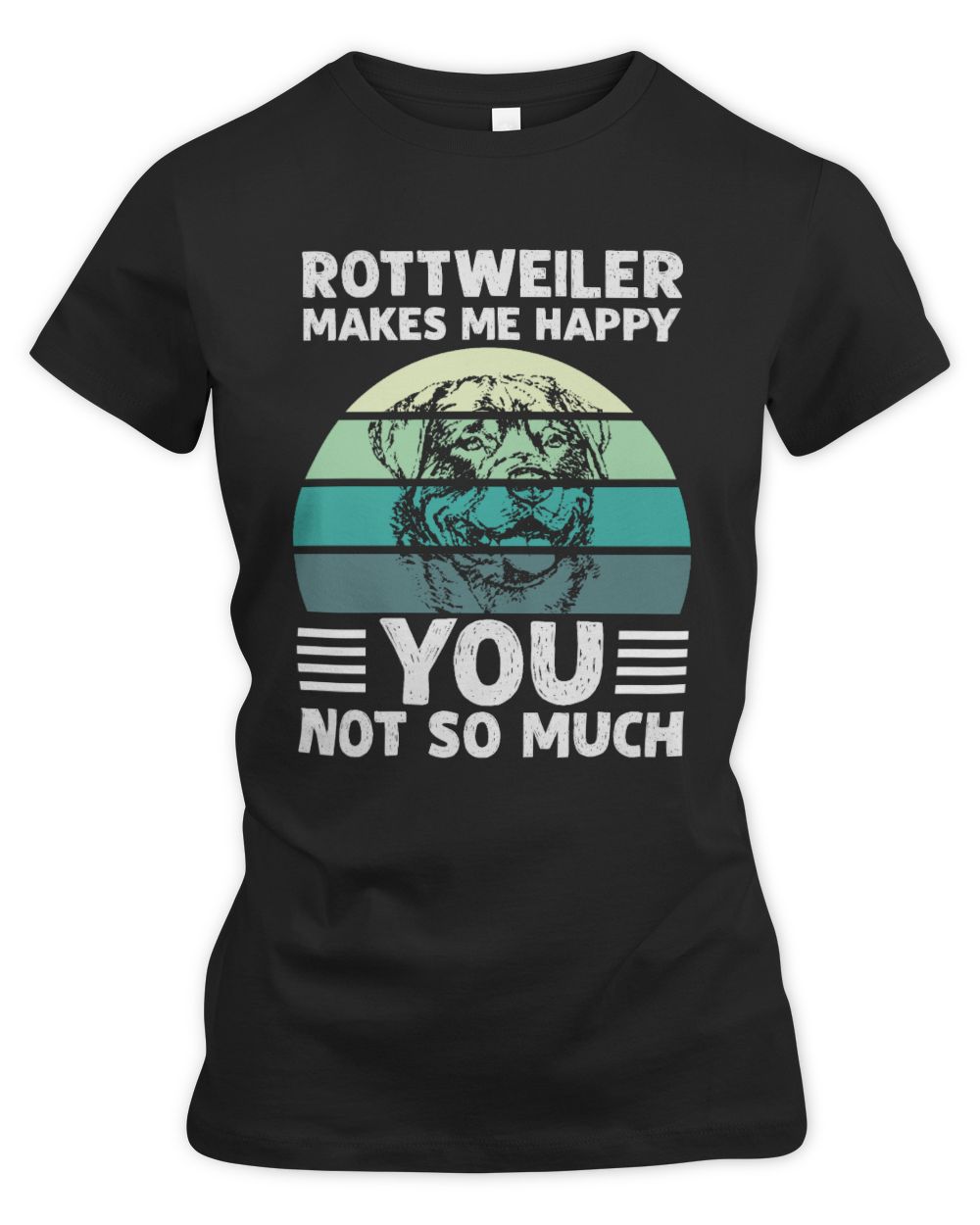 ROTTWEILER-MAKES-ME-HAPPY Women's Premium Slim Fit Tee black s