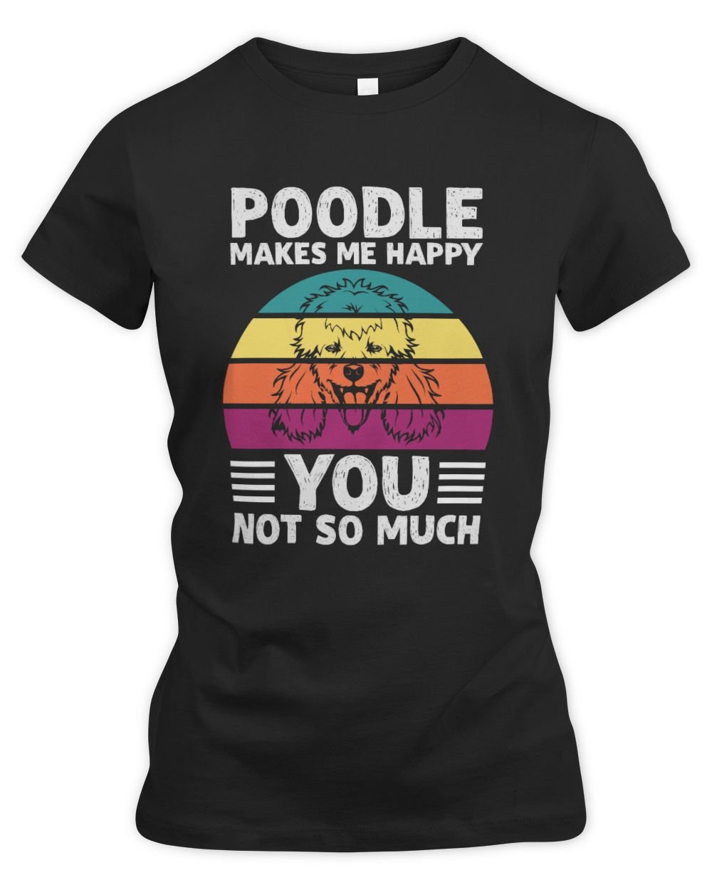 POODLE MAKES ME HAPPY Women's Premium Slim Fit Tee black s