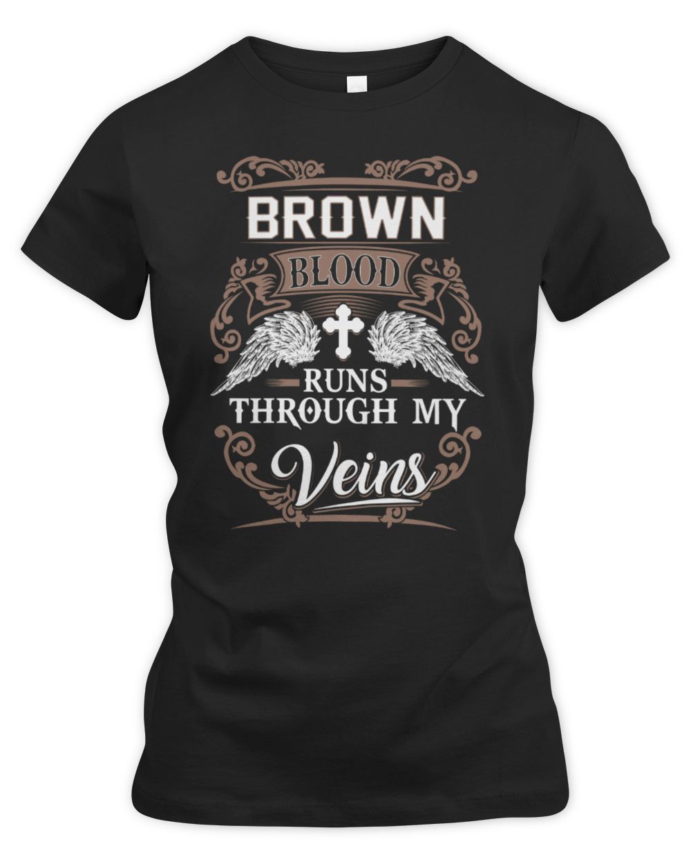 Brown blood runs through my veins Women's Premium Slim Fit Tee black s