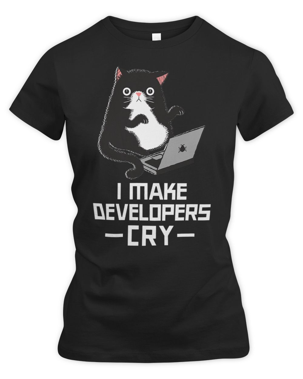 Funny QA Shirt IT Shirt QA Merch for QA Engineer QA Tester Women's Premium Slim Fit Tee black s
