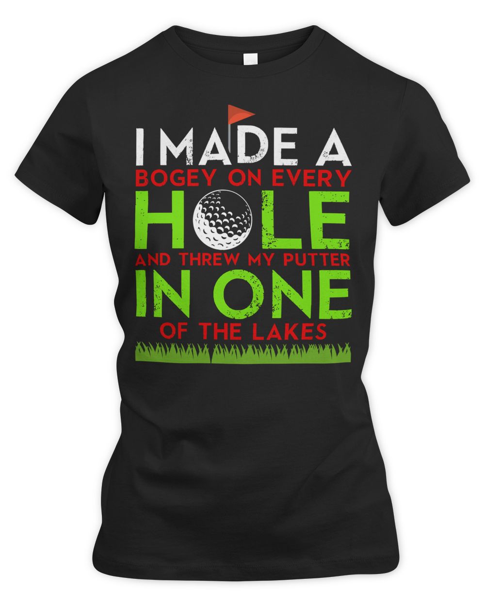 Golf Golfer Golf Ball Hole In One 118 Golflife Women's Premium Slim Fit Tee black s