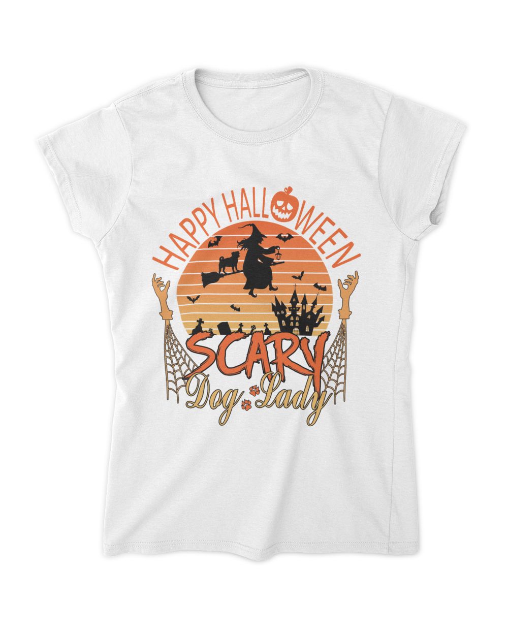 Happy Halloween scary dog Lady - Light Color Women's Standard T-Shirt white s