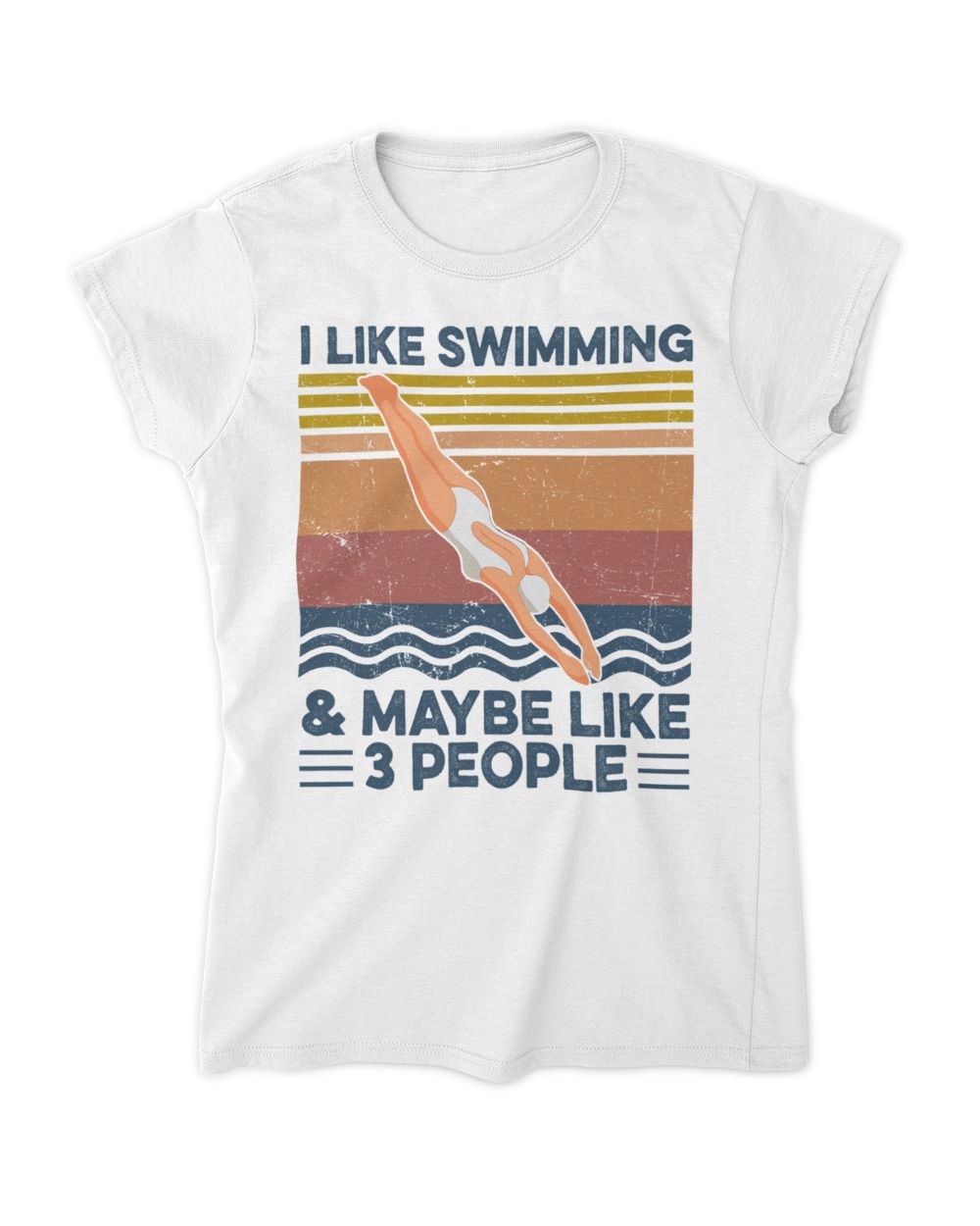 I like swimming and maybe like 3 people Women's Standard T-Shirt white s