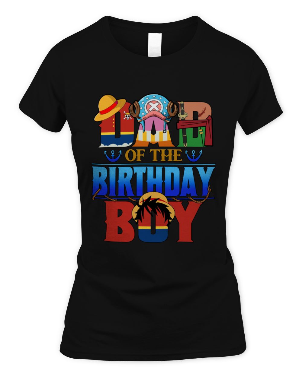 Dad Of The One Piece Birthday Boy Women's Standard T-Shirt black s