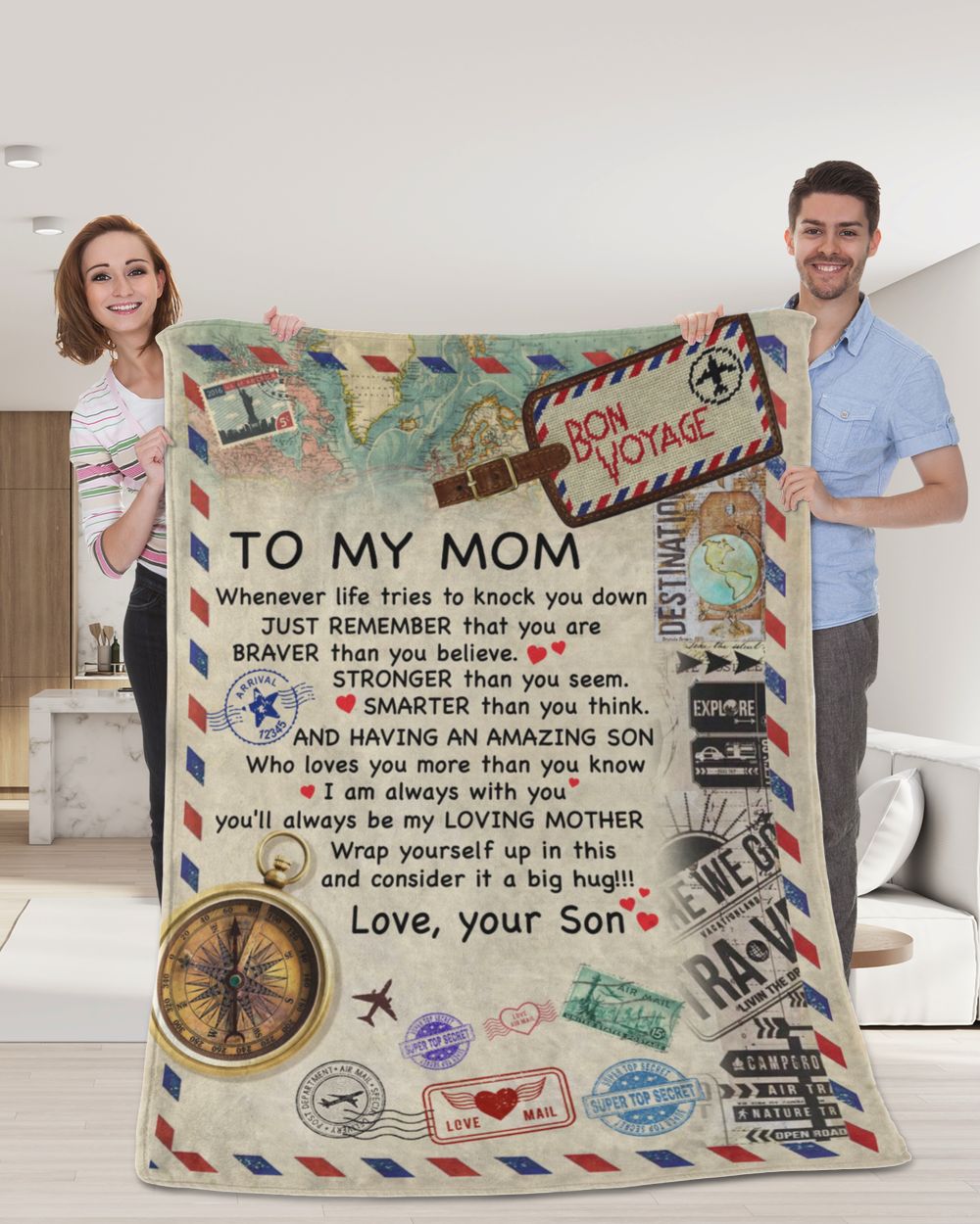 Special gift for your Mom Cozy Plush Fleece Blanket white 30x40in