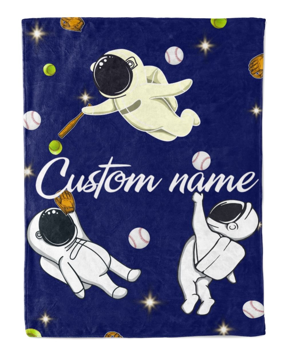 Personalized Blanket- Baby Blanket- Custom Baseball Softball Blanket Cozy Plush Fleece Blanket white 30x40in