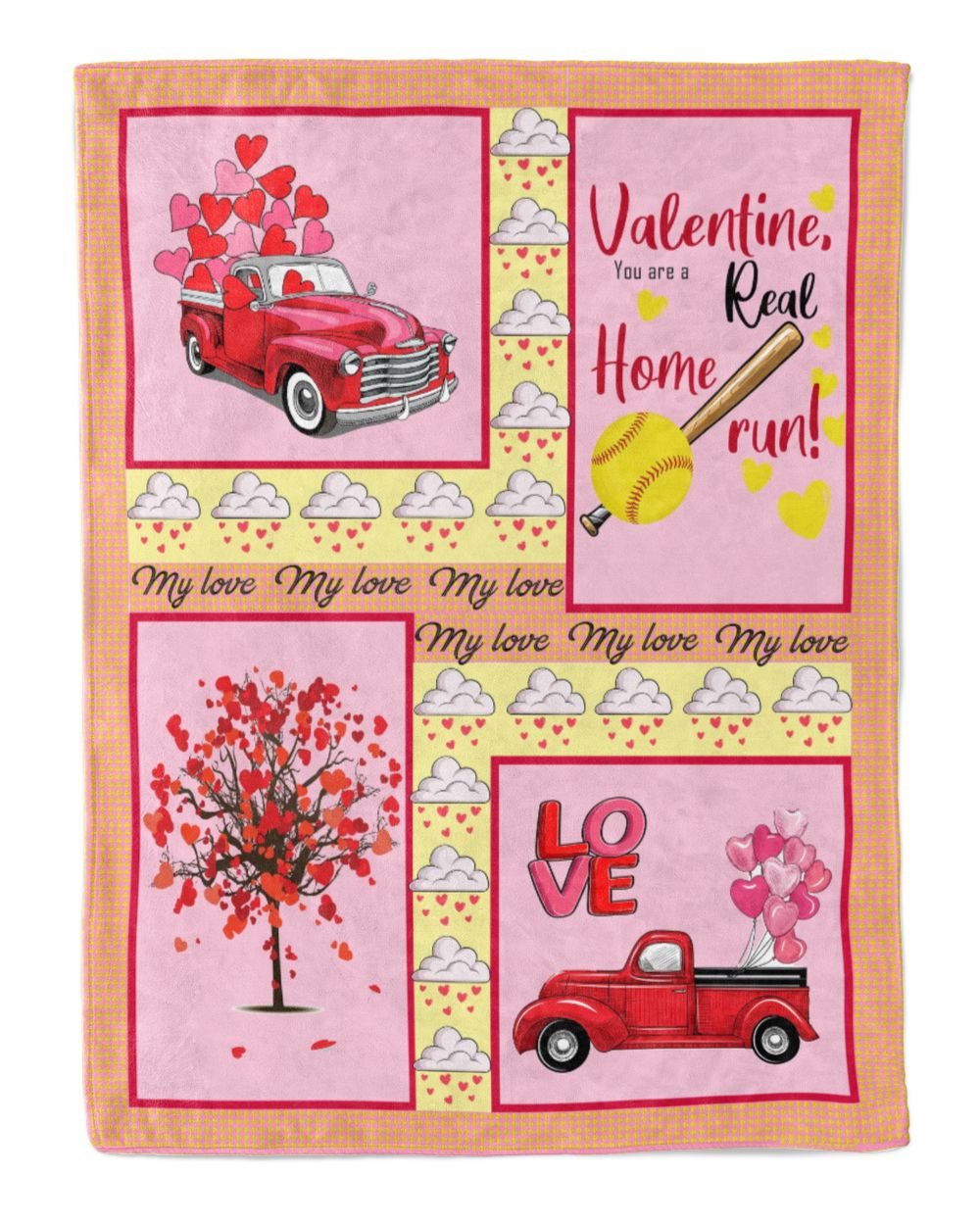 Valentine Blankets- Softball Gifts- Valentine Gifts- Valentine's day Cozy Plush Fleece Blanket white 30x40in
