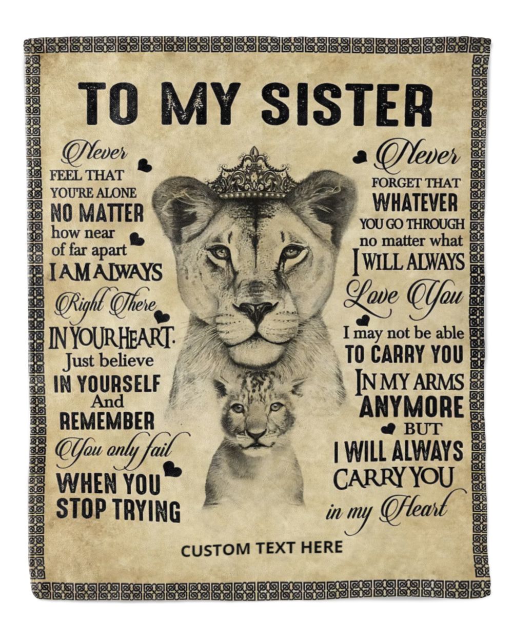 Personalized Custom To My Sister Never Feel That Alone No Matter Fleece Blanket TTH Cozy Plush Fleece Blanket
