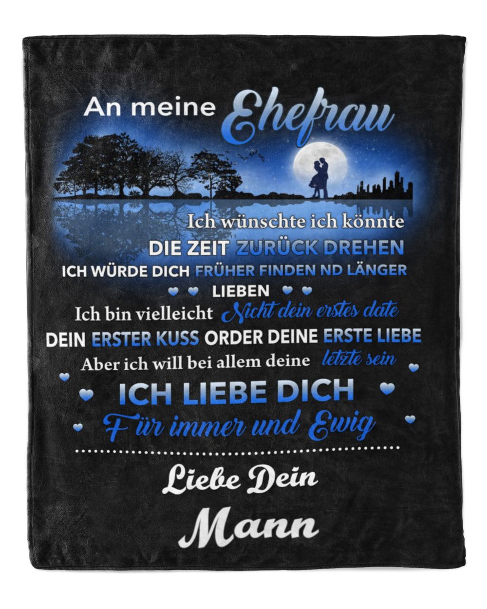 An meine ehefrau Cozy Plush Fleece Blanket white 30x40in