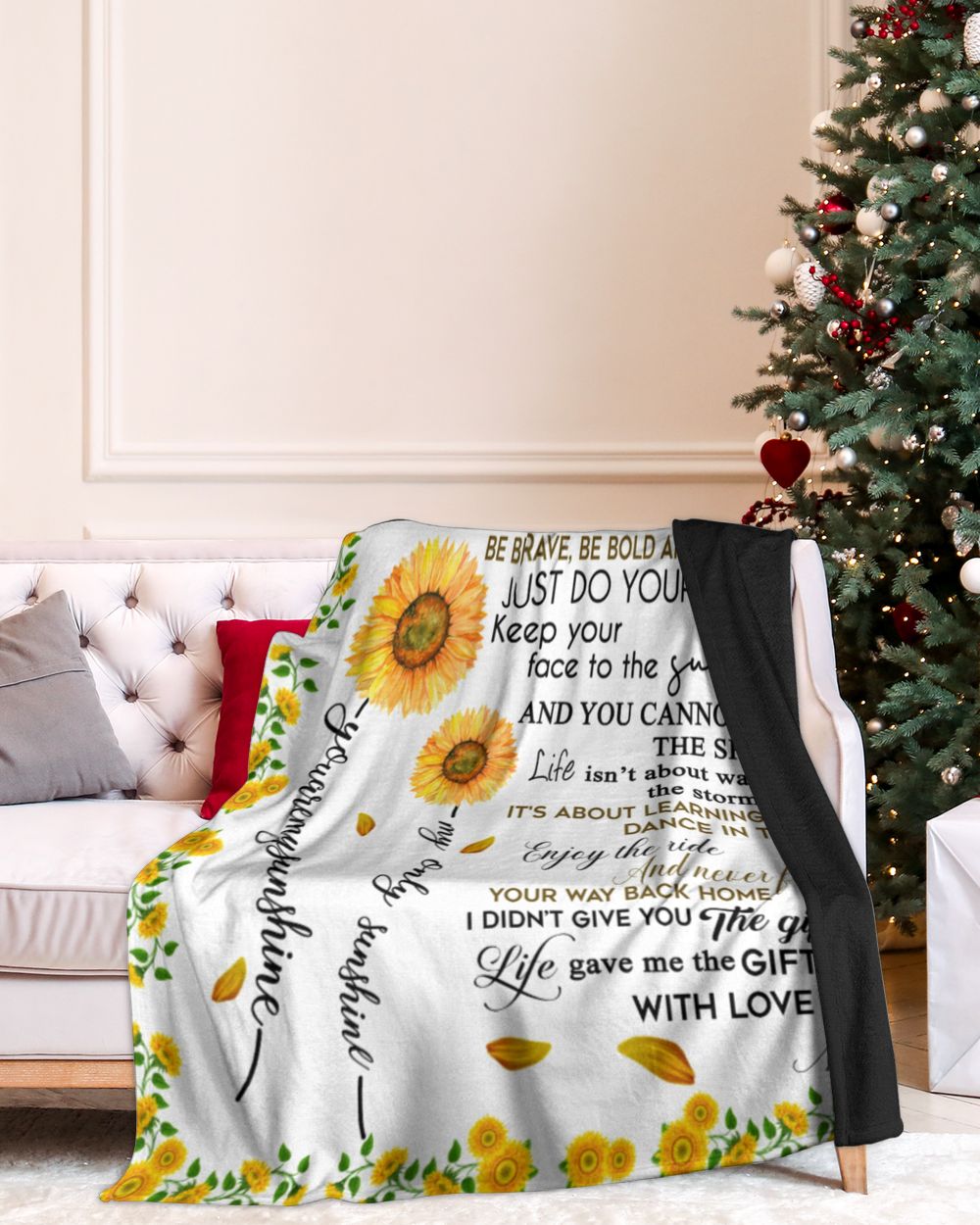 To my daughter, you are my sunshine Cozy Plush Fleece Blanket black 30x40in