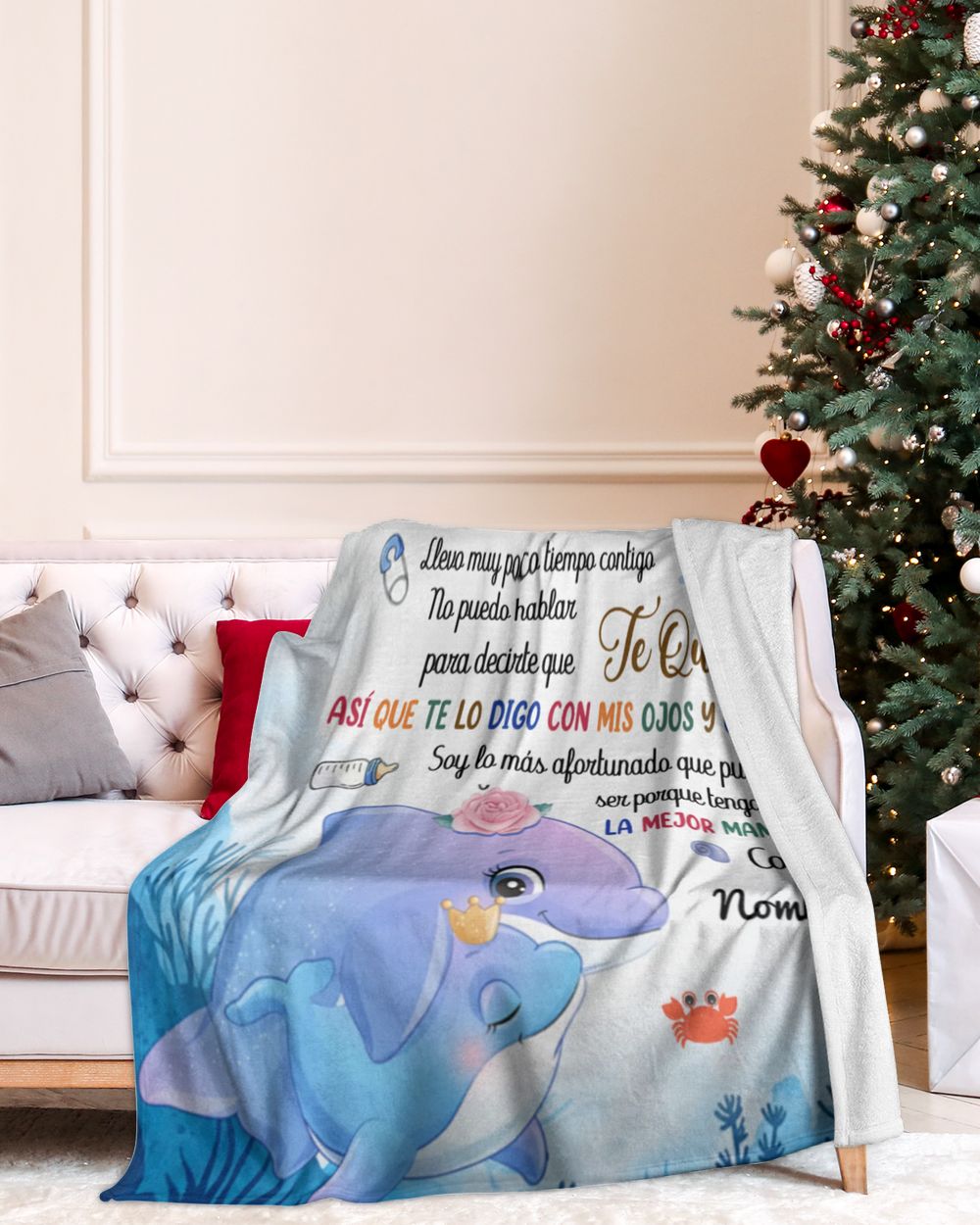 Hola Mami Papi me ha dicho que eres la mejor y que vas a ser una mamá increíble. Cozy Plush Fleece Blanket white 30x40in