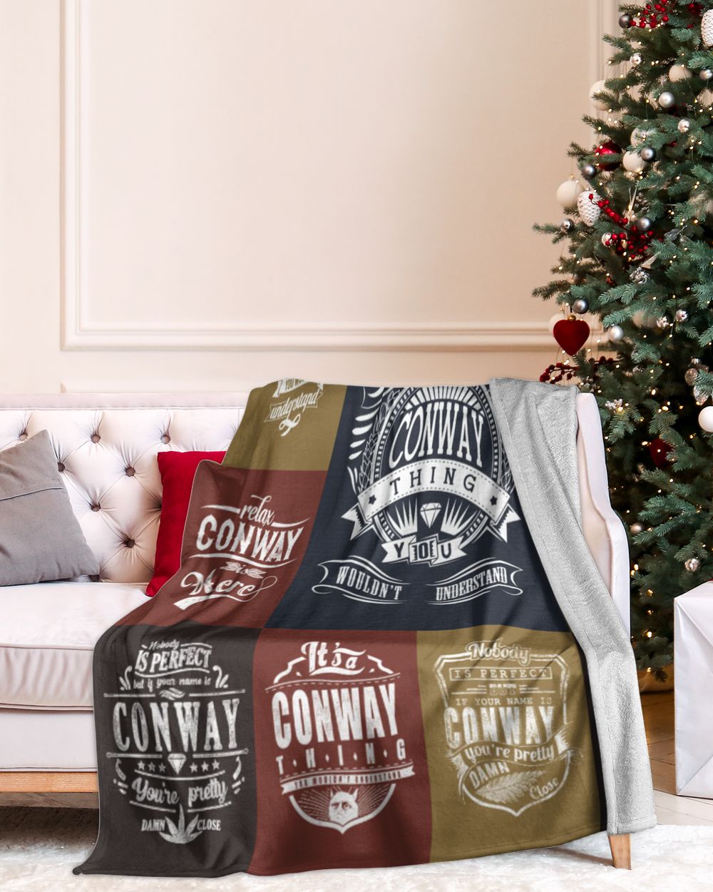 CONWAY BLANKET F1 Cozy Plush Fleece Blanket white 30x40in
