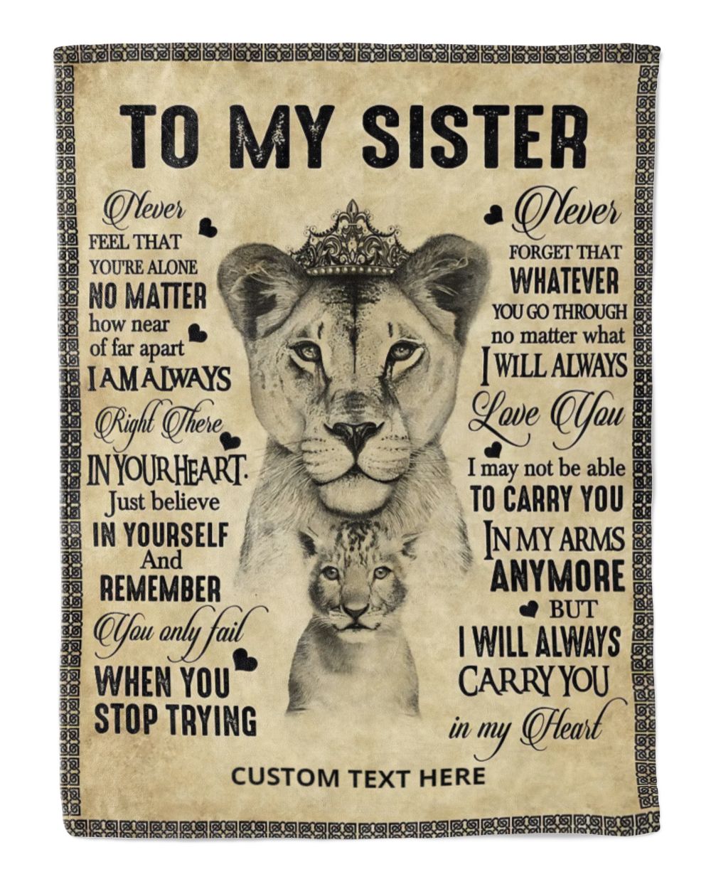 Personalized Custom To My Sister Never Feel That Alone No Matter Fleece Blanket TTH Cozy Plush Fleece Blanket