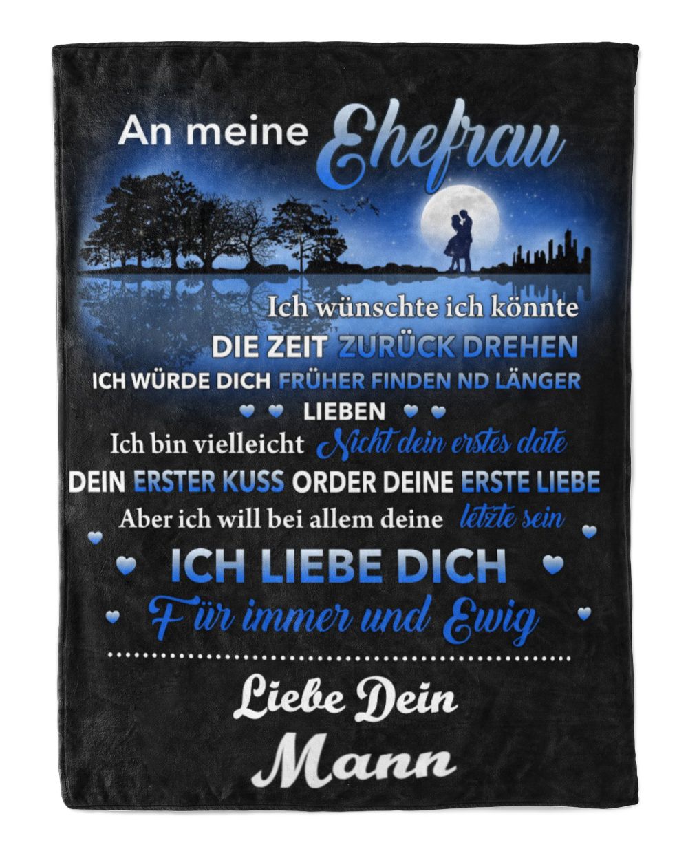 An meine ehefrau Cozy Plush Fleece Blanket white 30x40in
